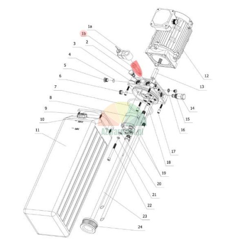 Technické schéma hydraulického čerpadla Twin Busch se zvýrazněným spouštěcím ventilem XYF-C.