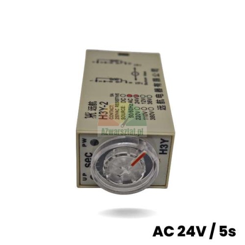 Časové relé H3Y-2 AC 24V 5s, 8 PIN s regulačním kolečkem