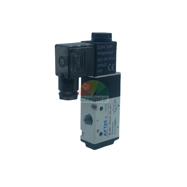 Pneumatický elektromagnetický ventil AirTAC 3V210-08-NC, 3/2-cestný, DC24V, normálně zavřený (NC)