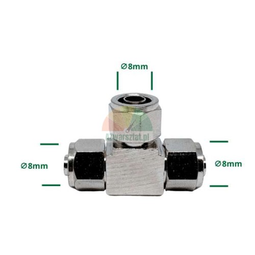 Kovový T-kus 3x8mm