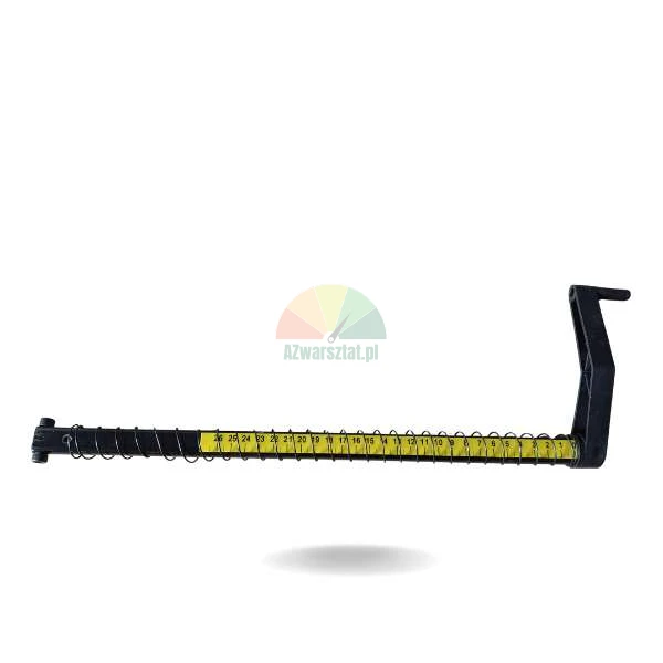 Měřicí rameno se žlutou stupnicí 0-26 cm a černým tělem s pružinou