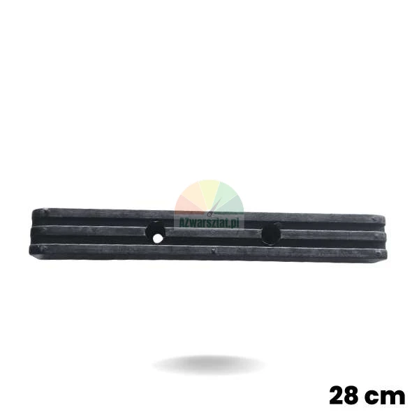 Černá ochranná guma pro dvousloupový zvedák, délka 28 cm s montážními otvory