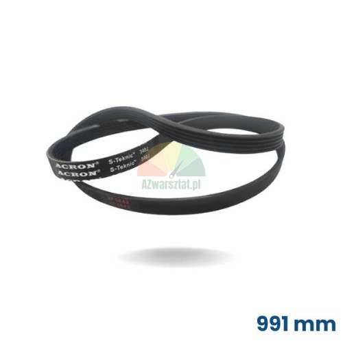 Černý drážkový hnací řemen pro vyvažovačku o délce 991 mm značky ACRON S-Teknic