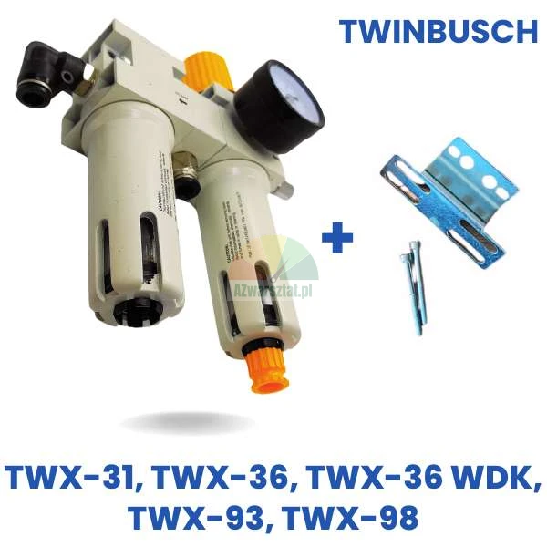 Náhrada Twin Busch: Kompletní servisní jednotka stlačeného vzduchu typ B pro modely TWX-31, TWX-36, TWX-36 WDK, TWX-93, TWX-98 s manometrem a montážním držákem.