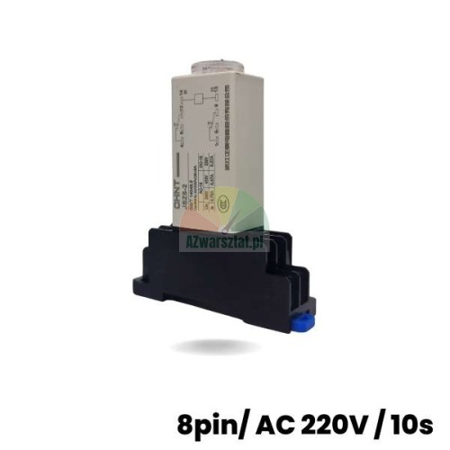 Časové relé 8-pin 220V AC 10s s paticí na DIN lištu