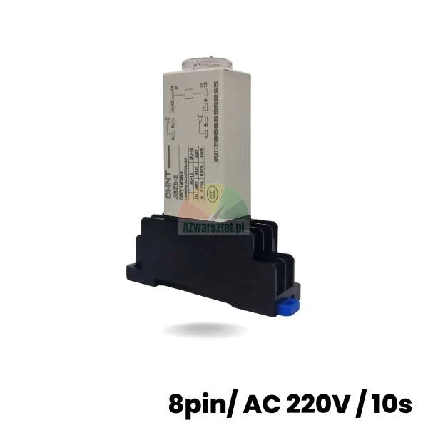 Časové relé 8-pin 220V AC 10s s paticí na DIN lištu