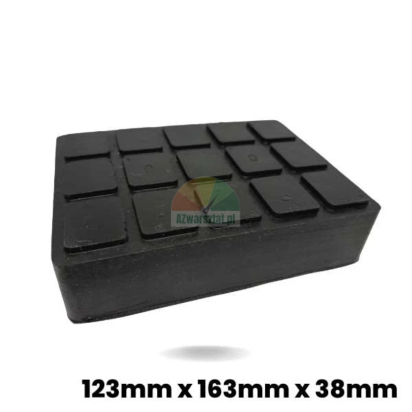 Gumová podložka (gumový blok) pro autozvedáky 123mm x 163mm x 38mm s profilovaným povrchem.