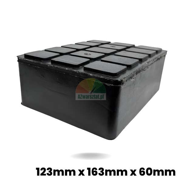 Gumová podložka (gumový blok) pro zvedáky automobilů 123 mm x 163 mm x 60 mm