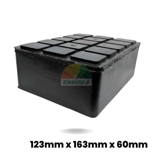 Gumová podložka blok pro autozvedáky 123mm x 163mm x 60mm s protiskluzovým povrchem