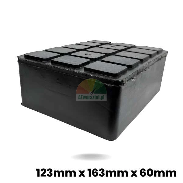 Gumová podložka blok pro autozvedáky 123mm x 163mm x 60mm s protiskluzovým povrchem