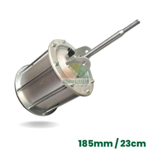 Kompletní hliníkový válec odražeče 186mm s čepem 23cm na bílém podkladu.