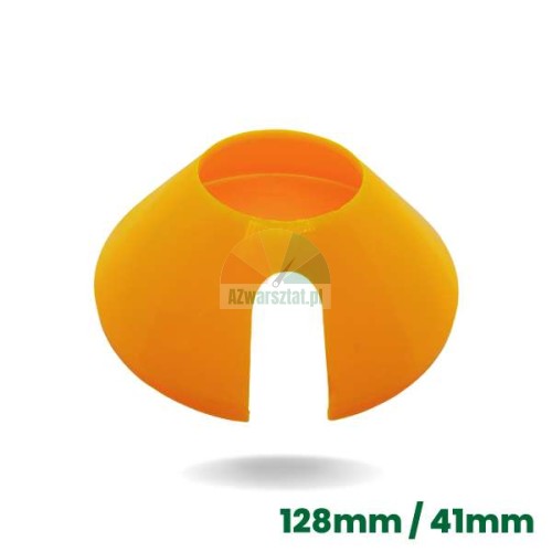 Oranžový plastový kužel pro zouvačku pneumatik o rozměrech 128mm/41mm