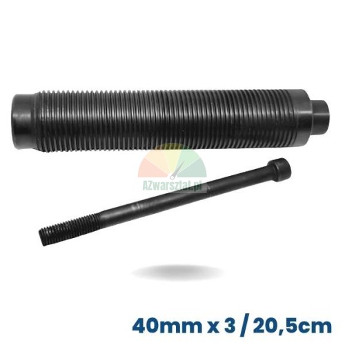 Závitová hřídel vyvažovačky o průměru 40mm a délce 20,5cm s montážním šroubem
