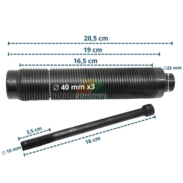 Hřídel vyvažovačky 40mm 20,5cm s upevňovacím šroubem