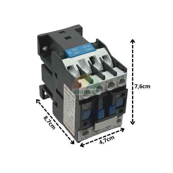 Motorový stykač 24V AC CJX2 1801 s rozměry