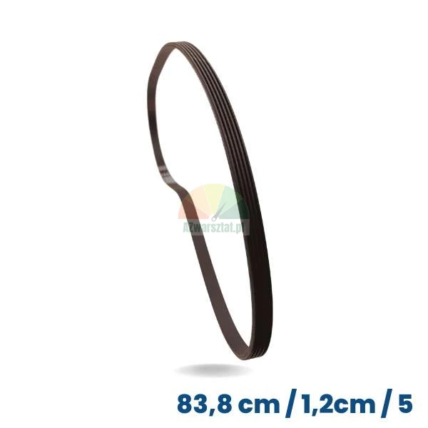 Černý řemen pro vyvažovačku 83,8 cm o šířce 1,2 cm, 5 žeber a 4 drážky