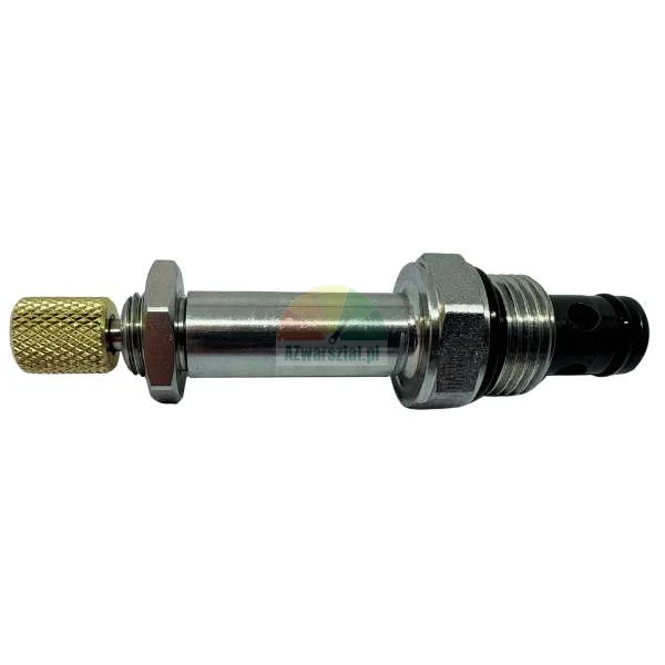 Hydraulický pojistný ventil s mosazným nastavovacím knoflíkem a stříbrným tělem