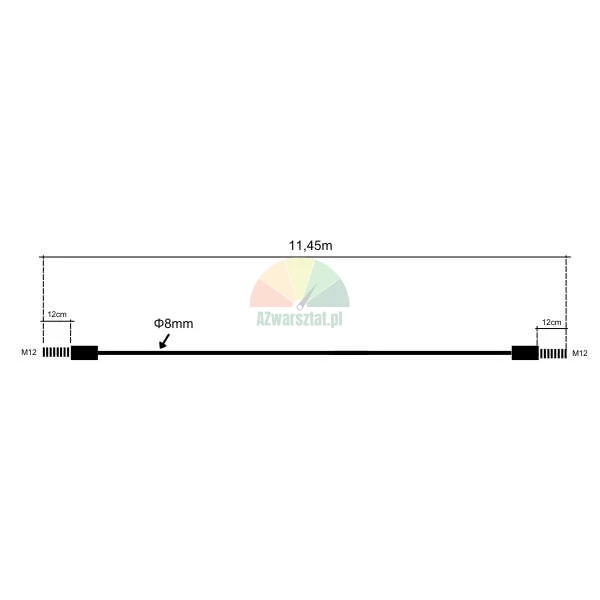 Ocelové lano zvedáku Nussbaum SPL 3500 SPL 8000, 11.45m x 8mm, koncovky M12