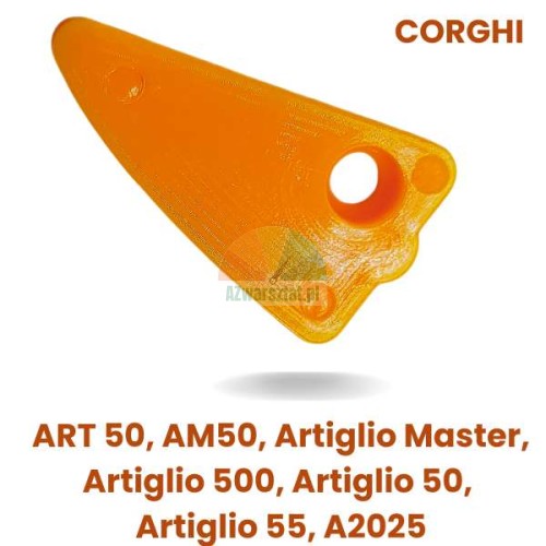 Oranžová plastová ochrana montážní hlavy pro stroje Corghi Artiglio Master, ART 50, AM50, Artiglio 500, Artiglio 55, A2025.