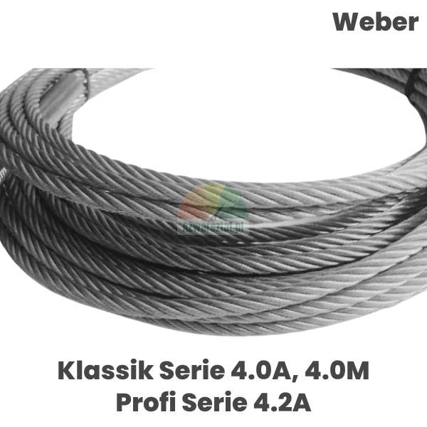 Ocelové lano zvedáku pro řady Weber Klassik 4.0A, 4.0M a Profi 4.2A