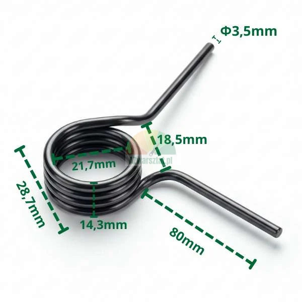Pružina přepínače otáček zouvačky 29mm rozměry