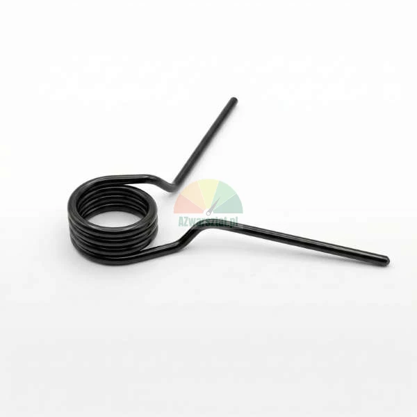 Černá pružina pro změnu směru 29mm na bílém pozadí