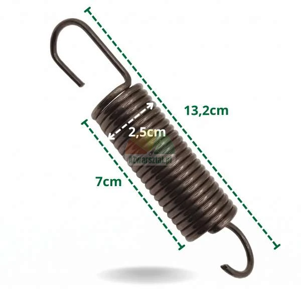 Pružina montážního stroje 13,2 cm s rozměry