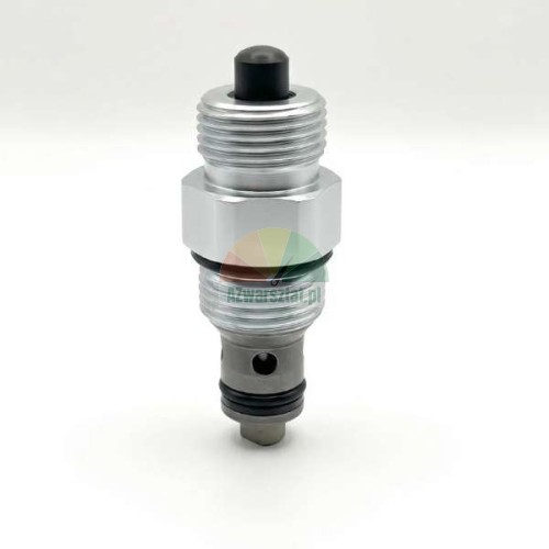 Bezpečnostní zpětný ventil zvedáku 14mm / G19 vyrobený z kovu na bílém pozadí