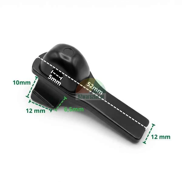 Plastová krytka na montážní patku Typ AG s vyznačenými rozměry.