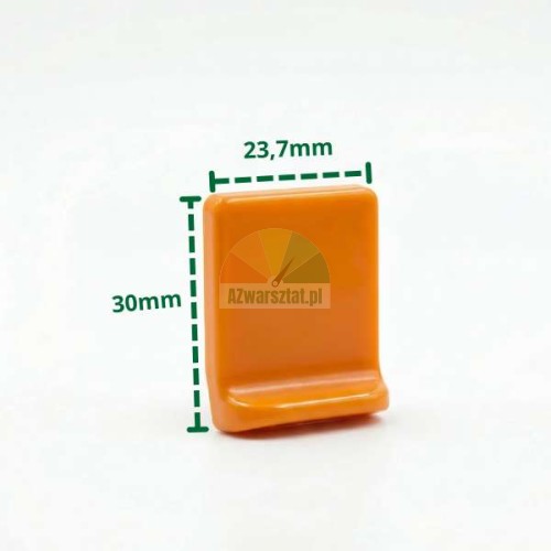 Oranžová plastová ochrana montážní patky Typ Z s rozměry 30x23,7mm
