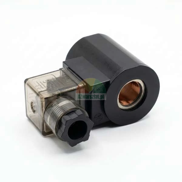 Elektromagnetická cívka 16mm 24V DC s konektorem a černým pouzdrem