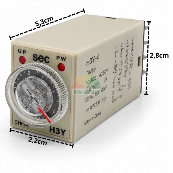 Časové relé H3Y-4 AC 220V, 5 sekund, 14 pinů