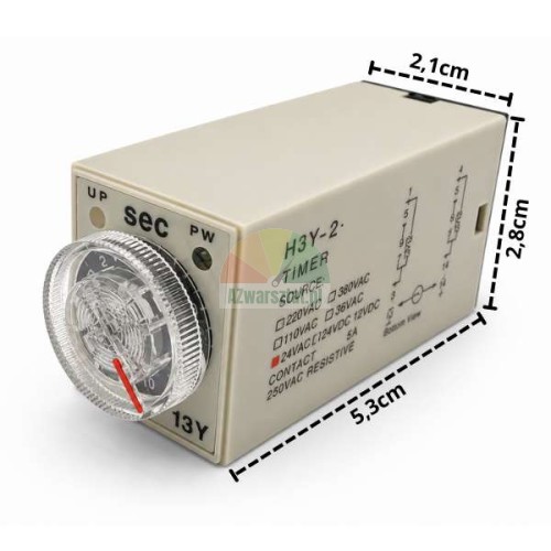 Časové relé H3Y-2 AC 24V 10s 8-pin
