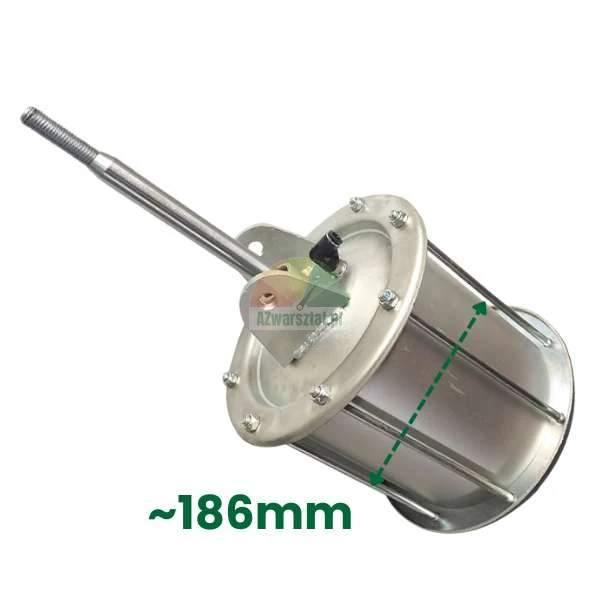 Pneumatický válec s vyznačeným rozměrem cca 186 mm na pouzdře.