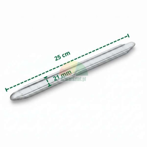 Stříbrné mini páčidlo o délce 25 cm a šířce 21 mm.