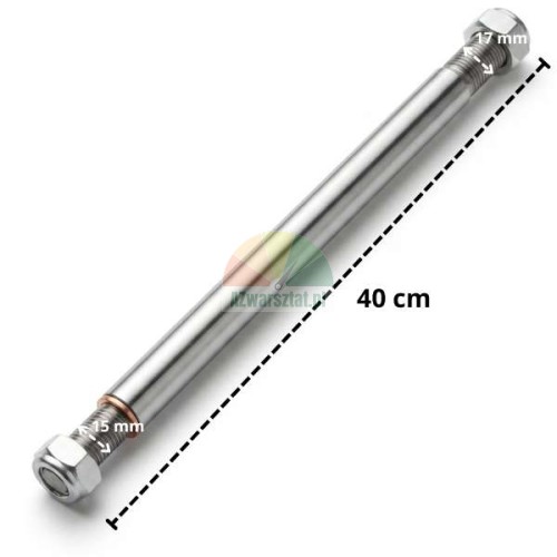 Pístní tyč pro válec odražeče, délka 40 cm, s maticemi