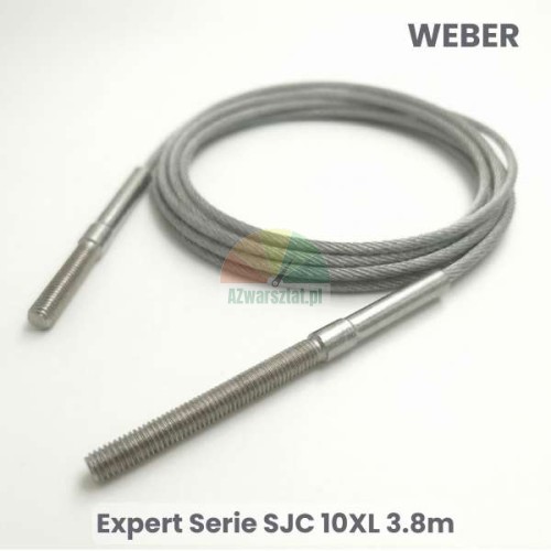 Ocelové synchronizační lano pro zvedák Weber Expert Serie SJC 10XL, délka 3.8m se závitovými koncovkami