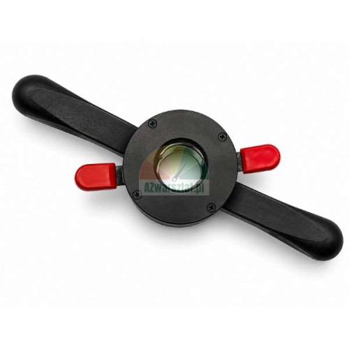 Rychloupinaci matice 36mm x 3 Typ B pro vyvazovacku kol s cernymi rukojetmi a cervenymi tlacitky.
