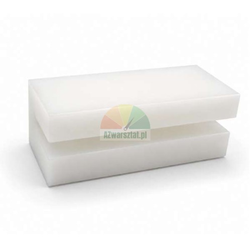 Bílý plastový kluzný blok pro zvedák o rozměrech 7,2cm x 3,8cm x 3cm na světlém pozadí