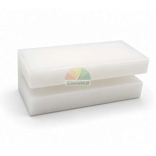 Bílý plastový kluzný blok pro zvedák o rozměrech 7,2cm x 3,8cm x 3cm na světlém pozadí