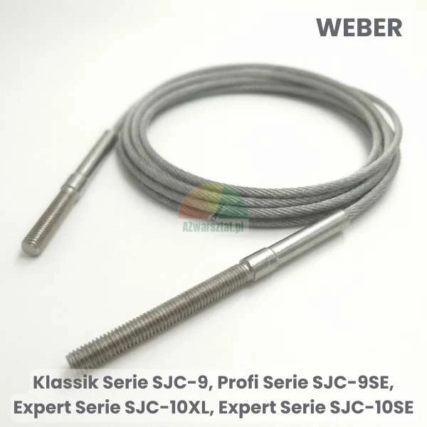 Ocelové lano pro dvousloupové zvedáky Weber SJC-9, SJC-9SE, SJC-10XL, SJC-10SE se závity na koncích.