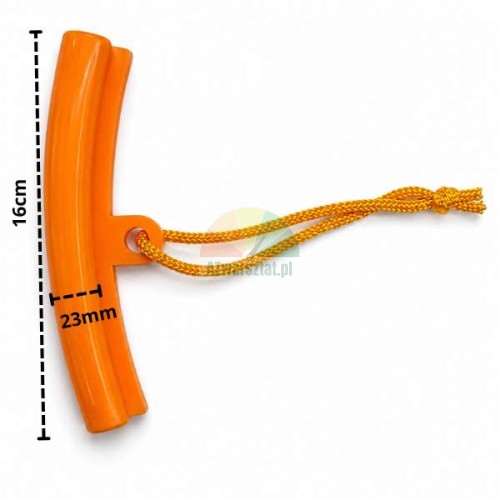 Oranžový chránič ráfku o délce 16 cm se šňůrkou