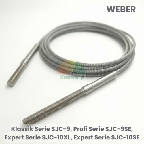 Ocelové lano pro zvedák Weber SJC-9, SJC-9SE, SJC-10XL, SJC-10SE se závitovými koncovkami.