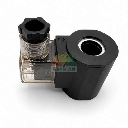 Černá elektromagnetická cívka 16mm / 24V AC s průhledným konektorem