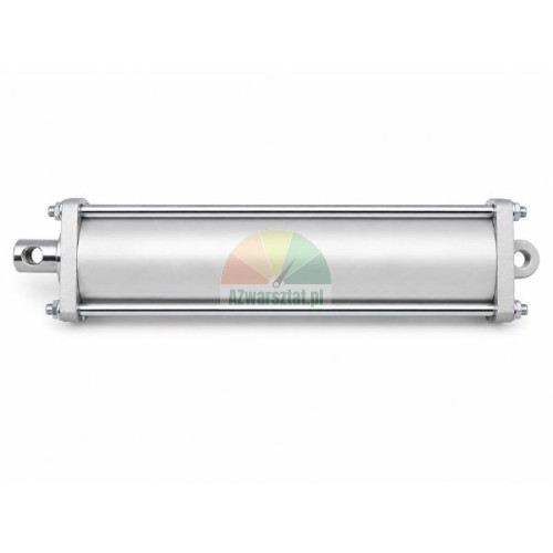 Kompletní pneumatický válec pro zouvačku o rozměrech 325mm x 78mm x 78 mm a průměru 70mm, boční pohled na bílém pozadí